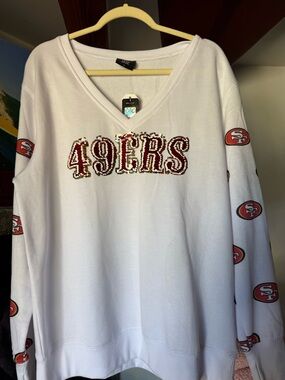 NFL San Francisco 49ers sequence Gameday Couture Crewneck Sweatshirt Size L